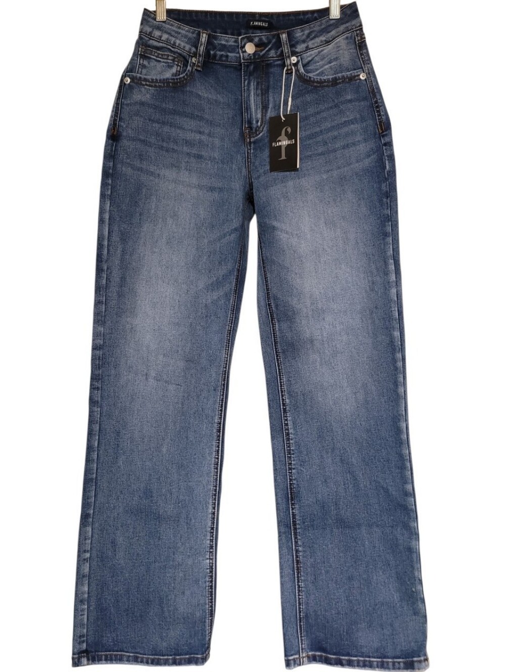 NWT Flamingals Jeans "Pixar Mom" Straight Leg, Measures 27x31 Womens XS